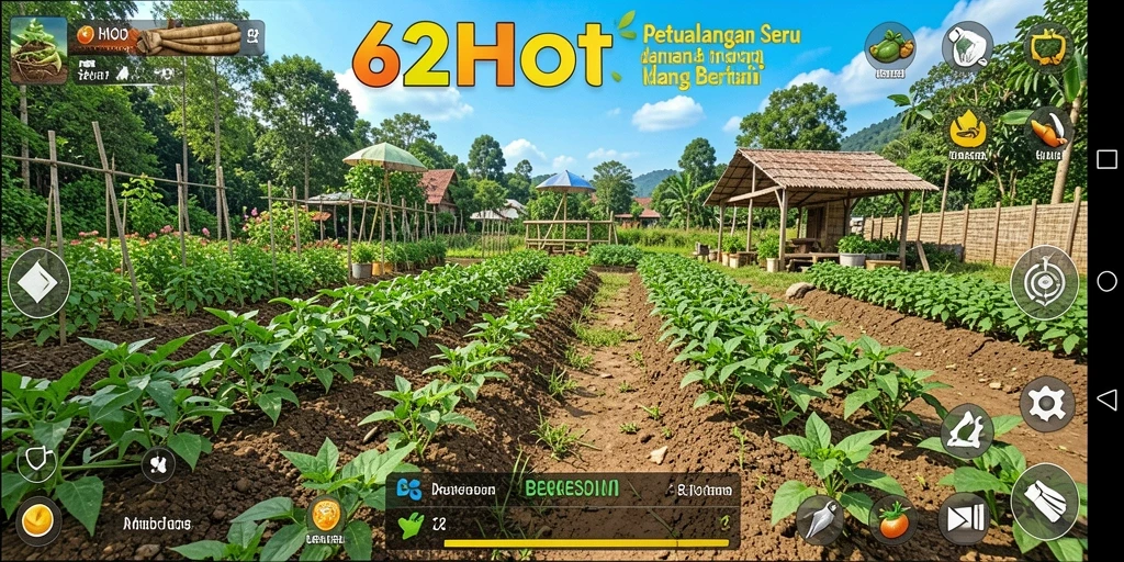 Gameplay seru saat bertani di 62HOT dengan berbagai tanaman.