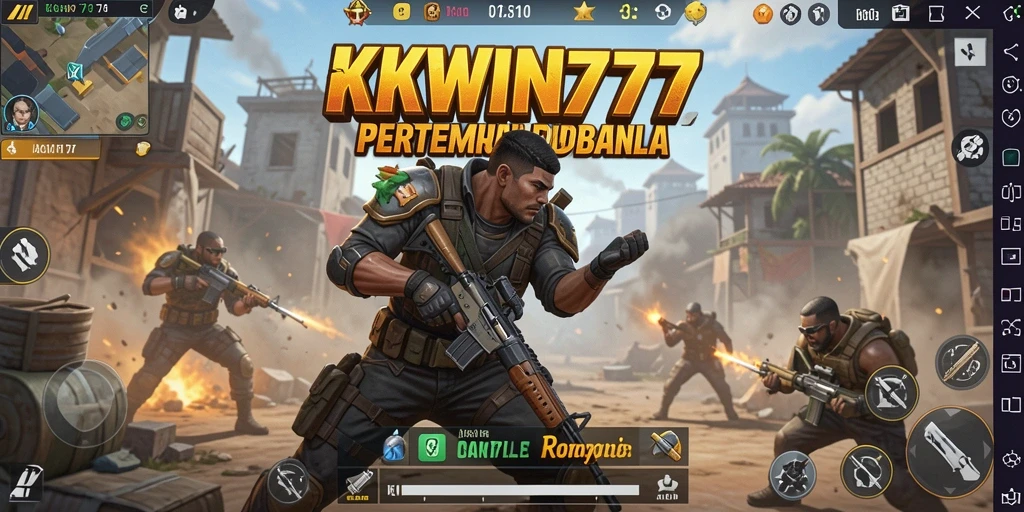 Gameplay seru KKWIN777 dalam pertempuran Battle Royale.