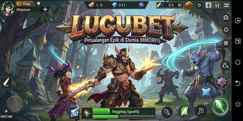 Tampilan gameplay LUCUBET yang menakjubkan saat bertarung di dunia MMORPG.