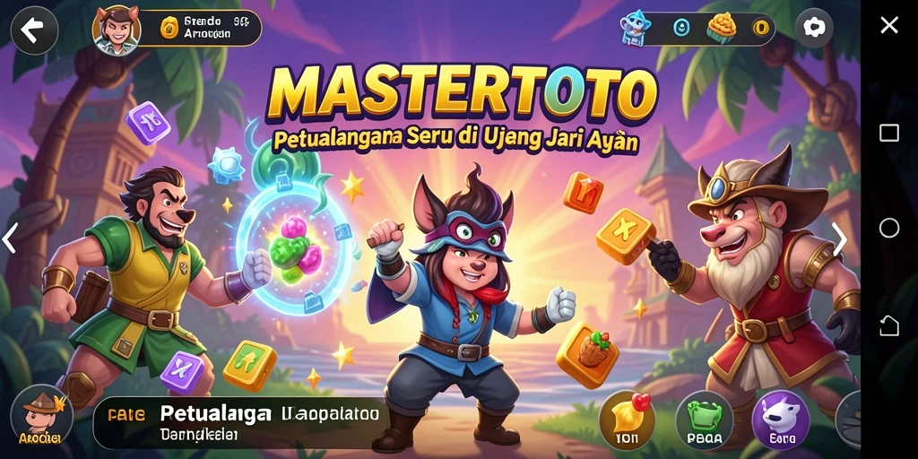 Screenshot MASTERTOTO menampilkan gameplay yang seru dan penuh warna.
