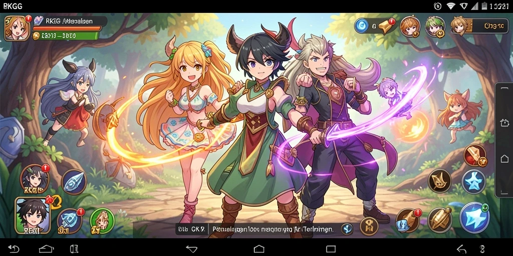 Tampilan gameplay yang menakjubkan dari RKGG, penuh warna dan aksi.