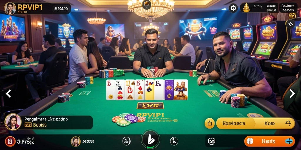 Tampilan permainan RPVIP1 dengan dealer langsung yang profesional.