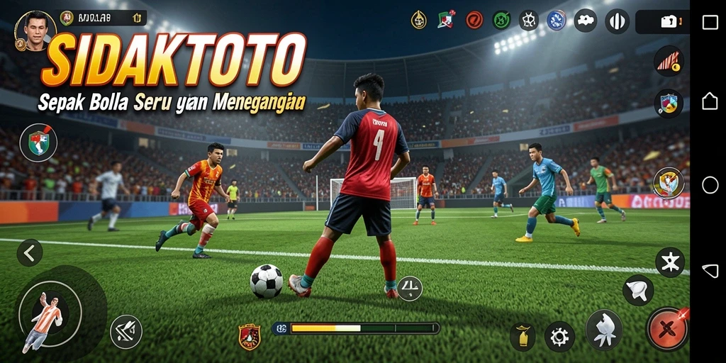 Tampilan gameplay sepak bola yang seru di SIDAKTOTO.