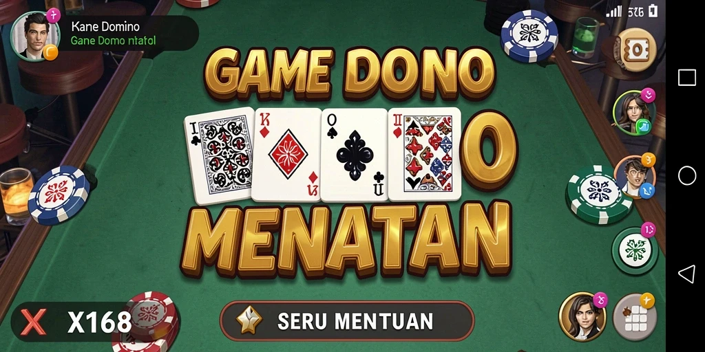 Tampilan gameplay X168 yang menarik dengan fitur domino yang menantang.